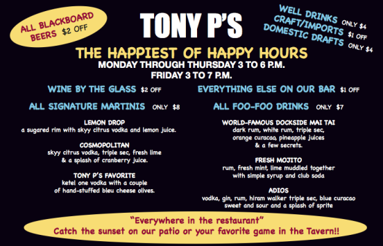 Tony P's Happy hour